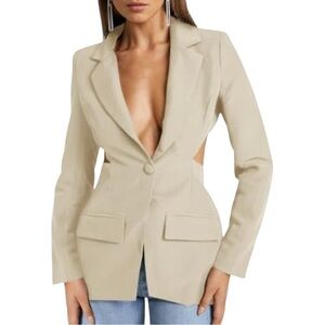 Blithe Cutout Back Blazer Cream